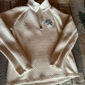 Lands' End Cream Quarter-Zip Sweater